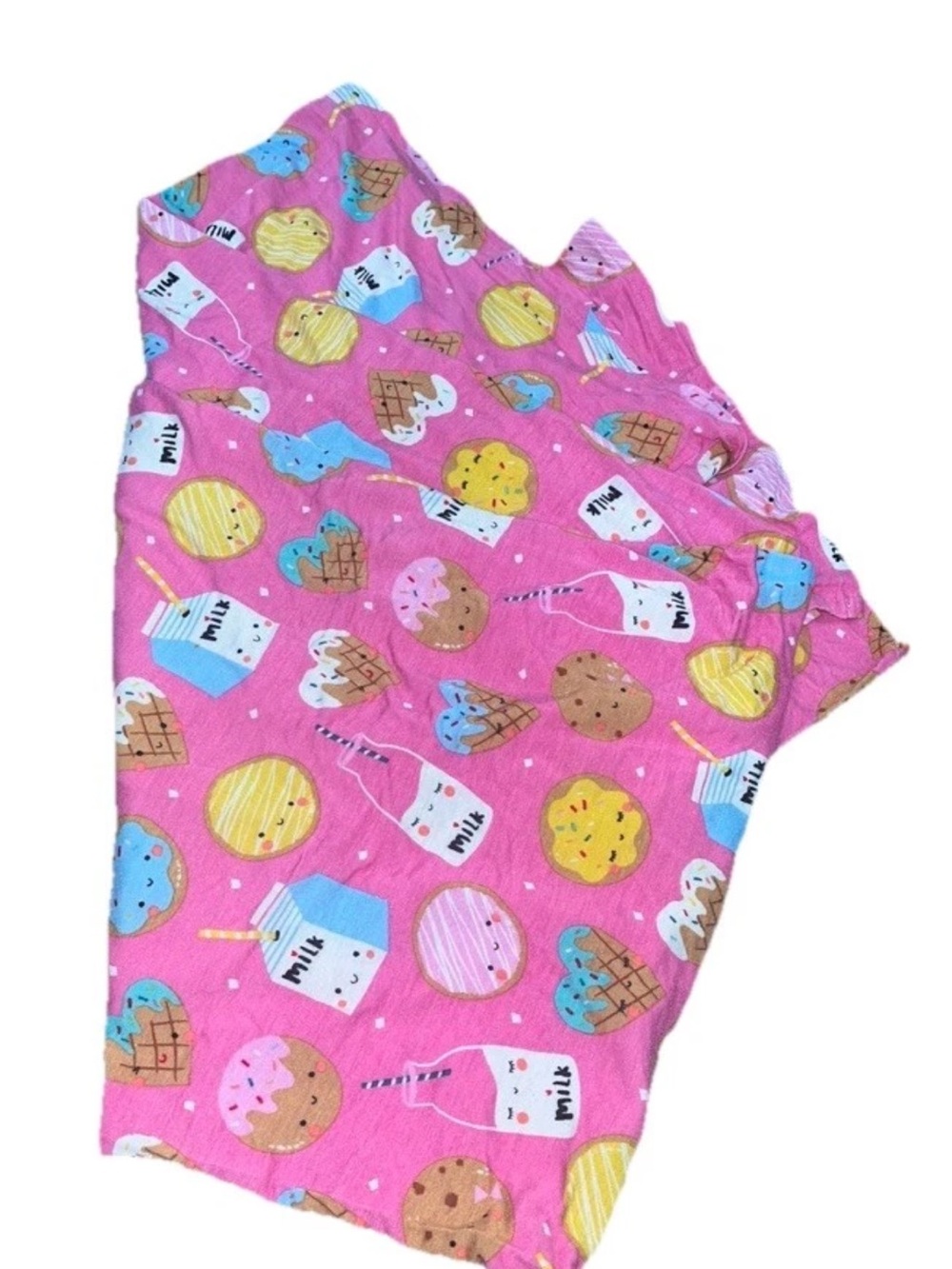 Little Sleepies Bamboo Swaddle Blanket Pink Milk And Cookies